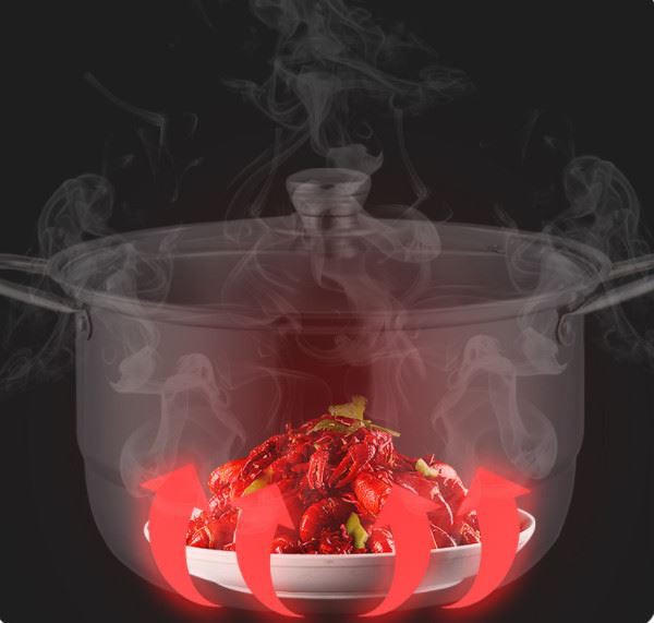 steamer pot with fire 